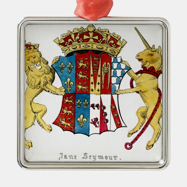 Coat of Arms of Jane Seymour Metal Tree Decoration (Front)