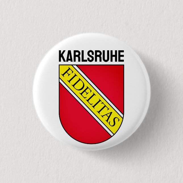 Coat of Arms of Karlsruhe, GERMANY 3 Cm Round Badge (Front)