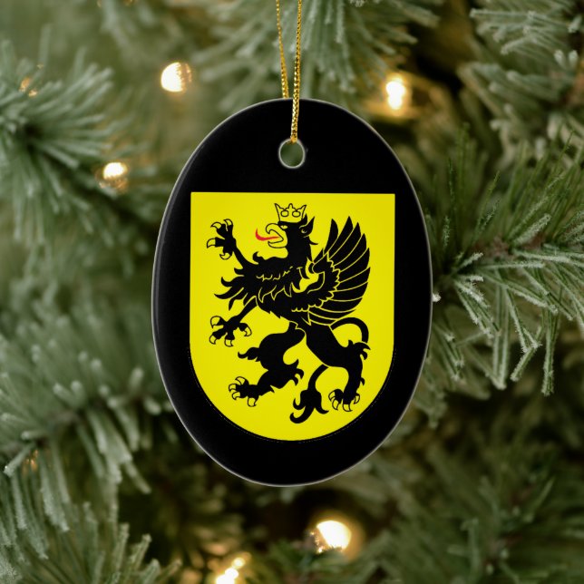 Coat of Arms of Kashubia Ceramic Tree Decoration (Tree)