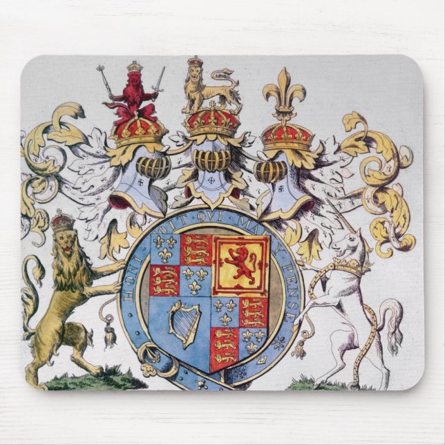 Coat of Arms of King James I of England Mouse Mat (Front)