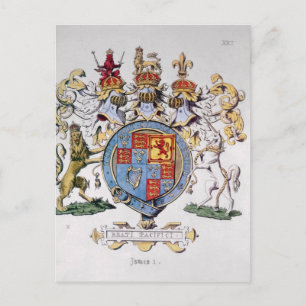 Coat of Arms of King James I of England Postcard