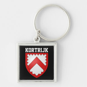 Coat of arms of Kortrijk, Belgium Key Ring