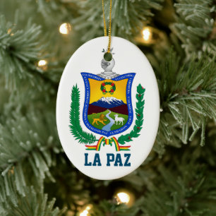 Coat of Arms of La Paz, Bolivia Ceramic Tree Decoration