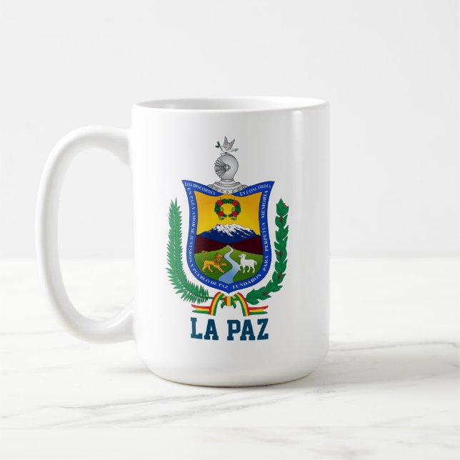 Coat of Arms of La Paz, Bolivia Coffee Mug (Left)