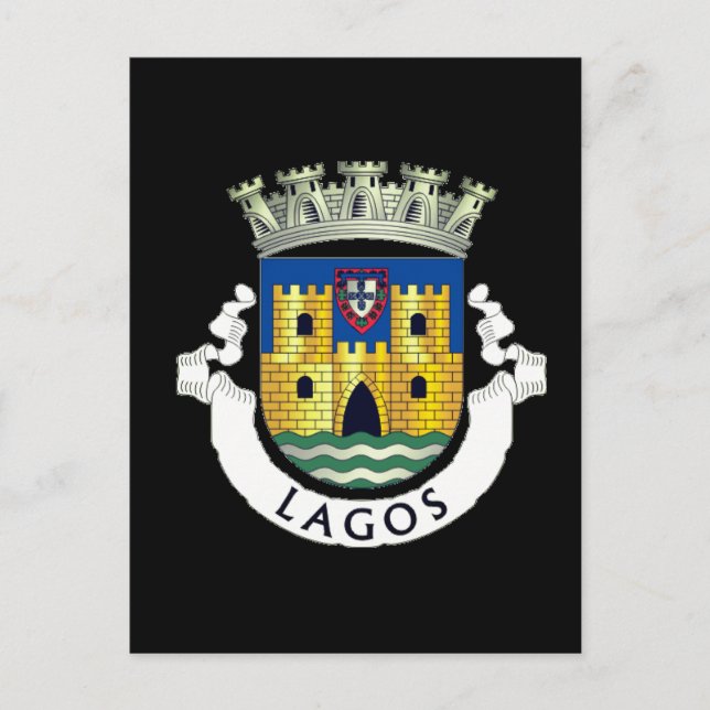 Coat of Arms of Lagos, Portugal Postcard (Front)
