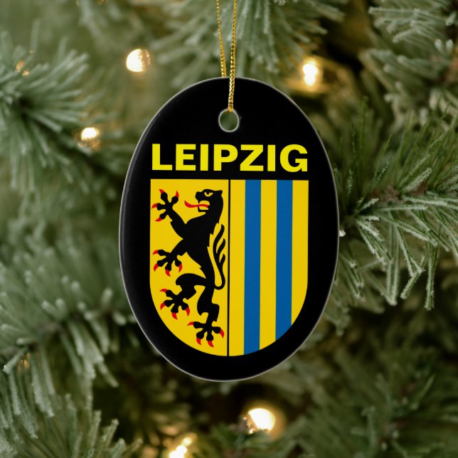 Coat of Arms of Leipzig, Germany Ceramic Tree Decoration (Tree)