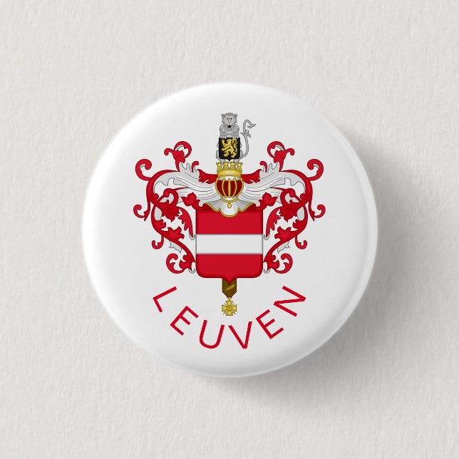 Coat of Arms of Leuven, Belgium 3 Cm Round Badge (Front)