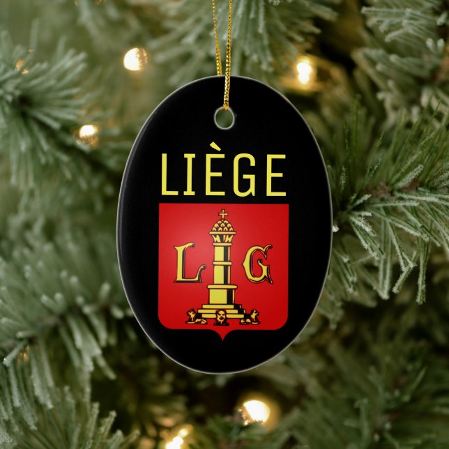 Coat of Arms of Liège, Belgium Ceramic Tree Decoration (Tree)