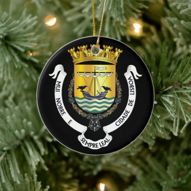Coat of Arms of Lisbon, Portugal Ceramic Tree Decoration (Tree)