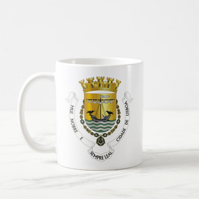 Coat of Arms of Lisbon, Portugal Coffee Mug (Left)