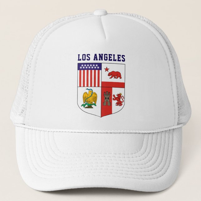 Coat of Arms of Los Angeles - pocket Trucker Hat (Front)