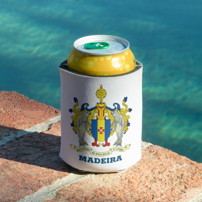 Coat of Arms of Madeira, Portugal Can Cooler (In Situ Pool)