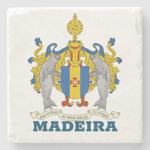 Coat of Arms of Madeira, Portugal Stone Coaster