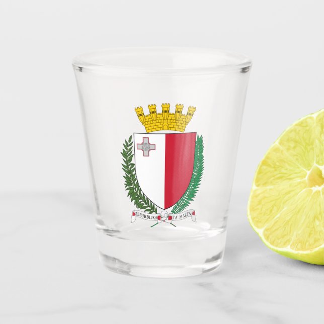Coat of Arms of Malta Shot Glass (Front)