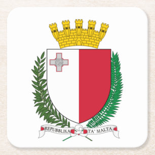 Coat of Arms of Malta Square Paper Coaster