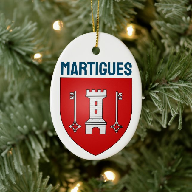 Coat of Arms of Martigues, France Ceramic Tree Decoration (Tree)