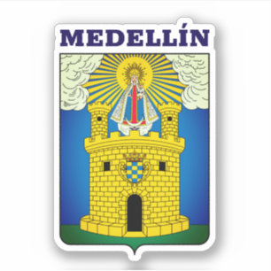 Coat of Arms of Medellín, Colombia Square Sticker