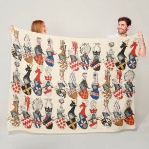 COAT OF ARMS OF MEDIEVAL TOURNAMENT PARTECIPANTS FLEECE BLANKET