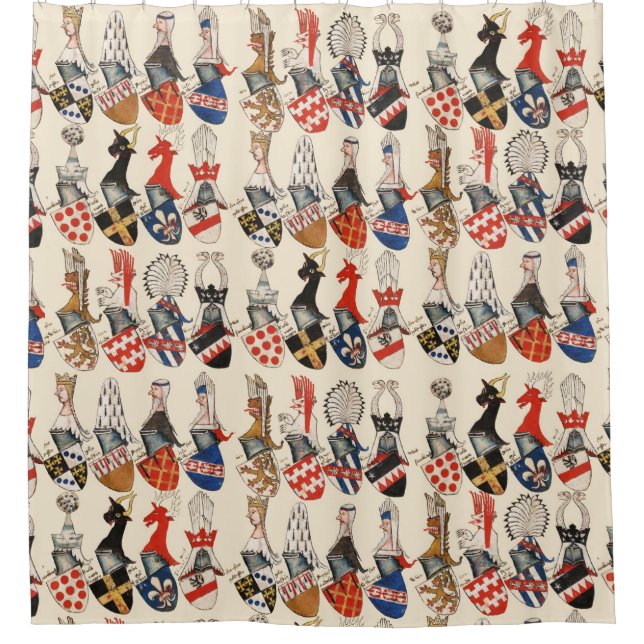 COAT OF ARMS OF MEDIEVAL TOURNAMENT PARTECIPANTS SHOWER CURTAIN (Front)
