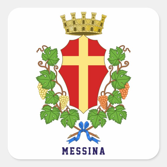 Coat of arms of Messina, Sicily Square Sticker (Front)