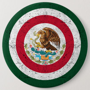 Coat of arms of Mexico Retro 6 Cm Round Badge