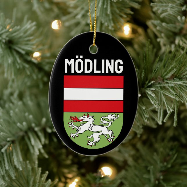 Coat of Arms of Mödling, AUSTRIA Ceramic Tree Decoration (Tree)