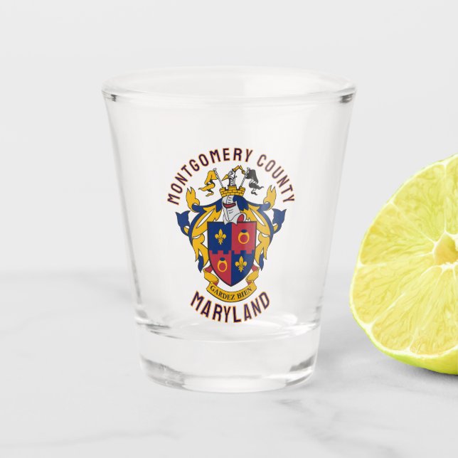 Coat of Arms of Montgomery County, Maryland Shot Glass (Front)