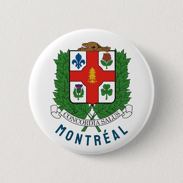 Coat of Arms of Montréal, CANADA 6 Cm Round Badge (Front)