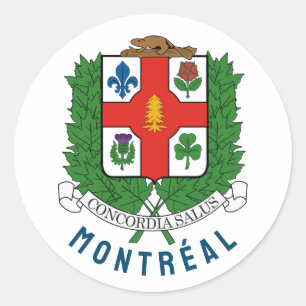 Coat of Arms of Montréal, CANADA Classic Round Sticker