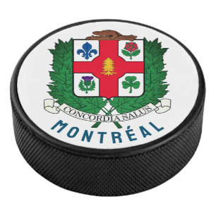 Coat of Arms of Montréal, CANADA Hockey Puck