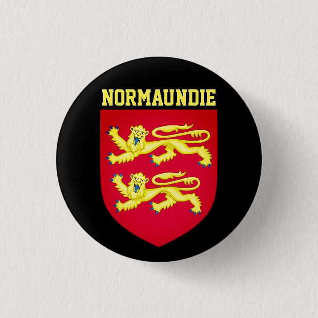 Coat of Arms of Normandy - FRANCE 3 Cm Round Badge (Front)
