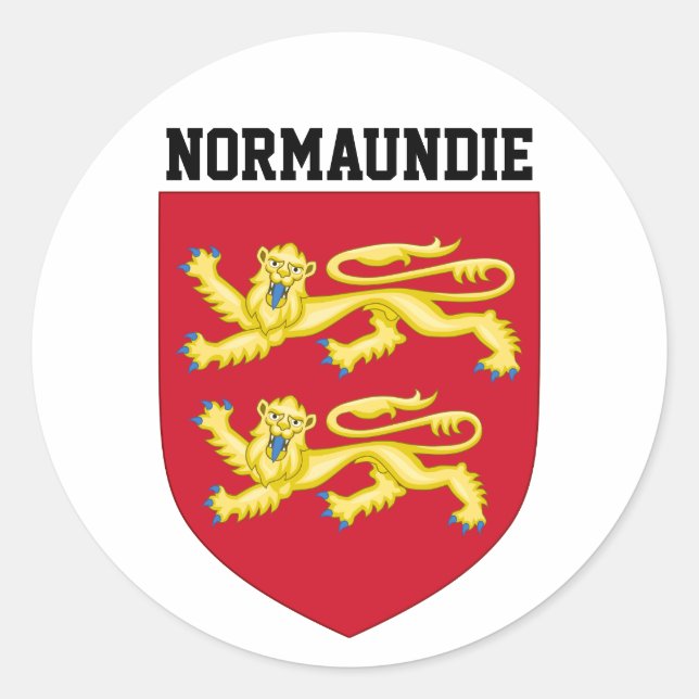 Coat of Arms of Normandy - FRANCE Classic Round Sticker (Front)