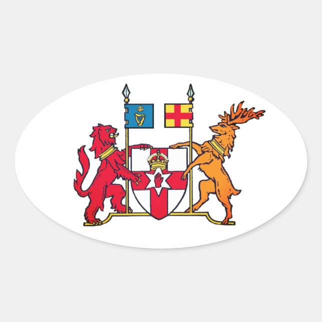 Coat of Arms of Northern Ireland Oval Sticker (Front)
