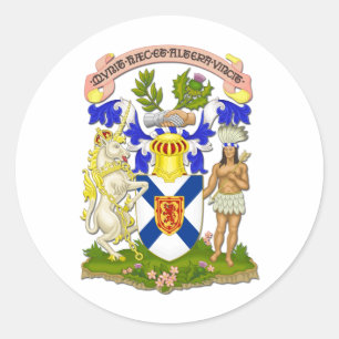 Coat Of Arms Of Nova Scotia Classic Round Sticker