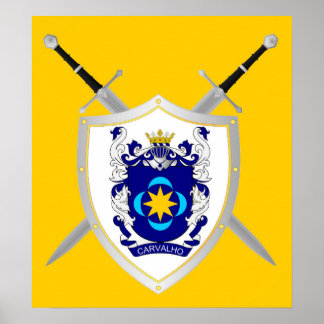 Coat of arms of oak family poster