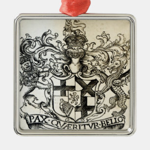 Coat of arms of Oliver Cromwell Metal Tree Decoration