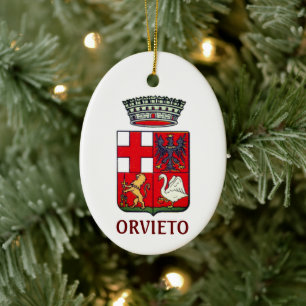 Coat of Arms of Orvieto, Italy Ceramic Tree Decoration