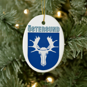 Coat of arms of Östersund - Sweden Ceramic Tree Decoration