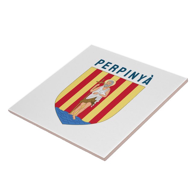 Coat of Arms of Perpignan, FRANCE Tile (Side)