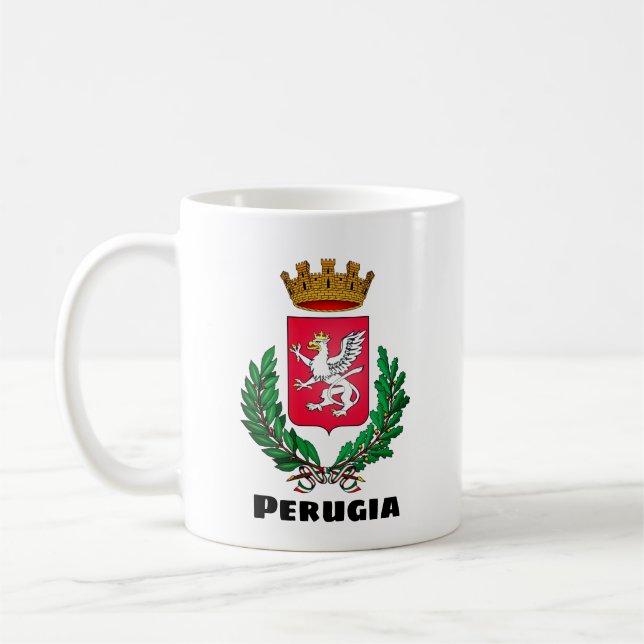 Coat of Arms of Perugia, Italia Coffee Mug (Left)