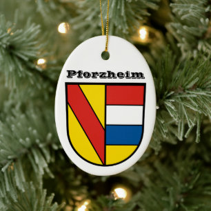 Coat of Arms of Pforzheim, Germany Ceramic Tree Decoration