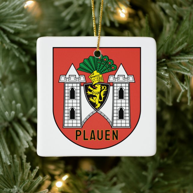 Coat of Arms of Plauen, Germany Ceramic Ornament (Tree)