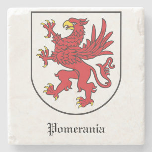 Coat of Arms of Pomerania Majestic Griffin Art Stone Coaster