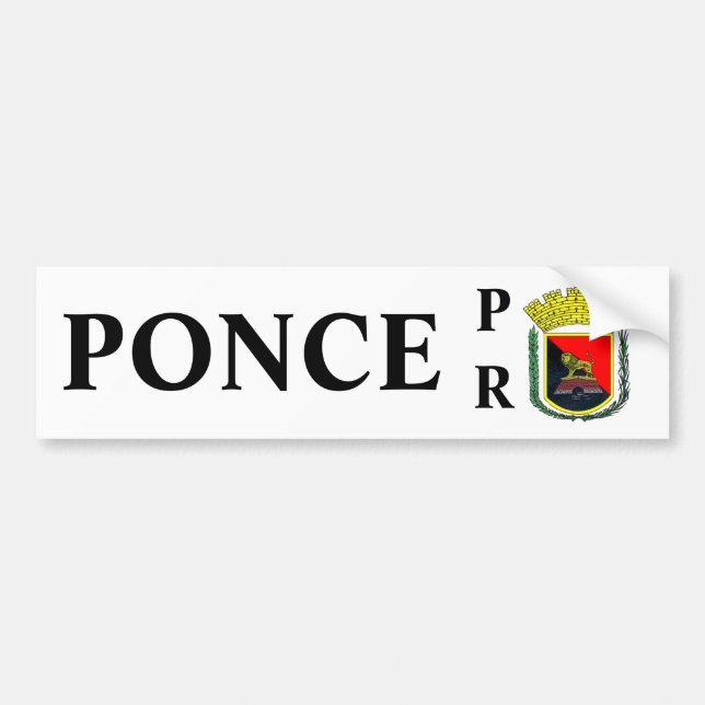 Coat of Arms of Ponce, Puerto Rico Bumper Sticker (Front)