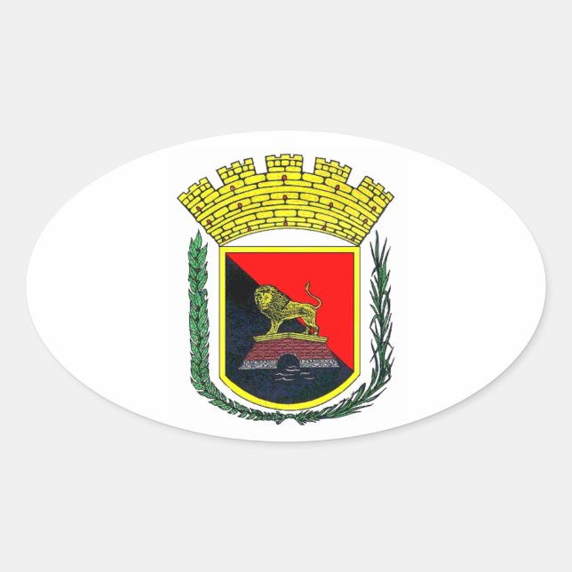 Coat of Arms of Ponce, Puerto Rico Oval Sticker (Front)