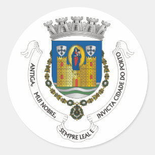 Coat of Arms of Porto, PORTUGAL Classic Round Sticker