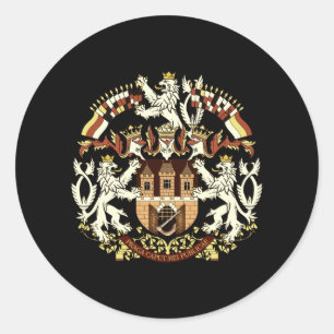 Coat of Arms of Prague Classic Round Sticker