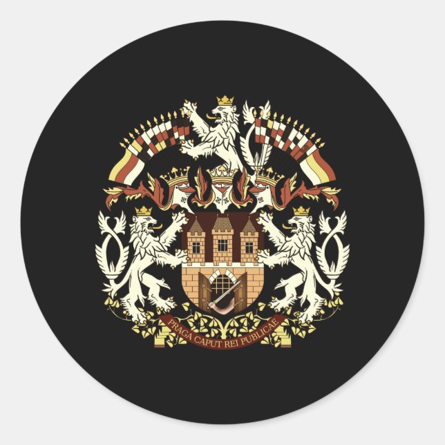 Coat of Arms of Prague Classic Round Sticker (Front)