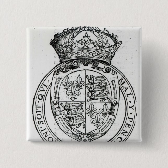 Coat of Arms of Queen Elizabeth I 15 Cm Square Badge (Front)