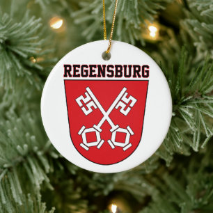 Coat of Arms of Regensburg, Germany Ceramic Tree Decoration